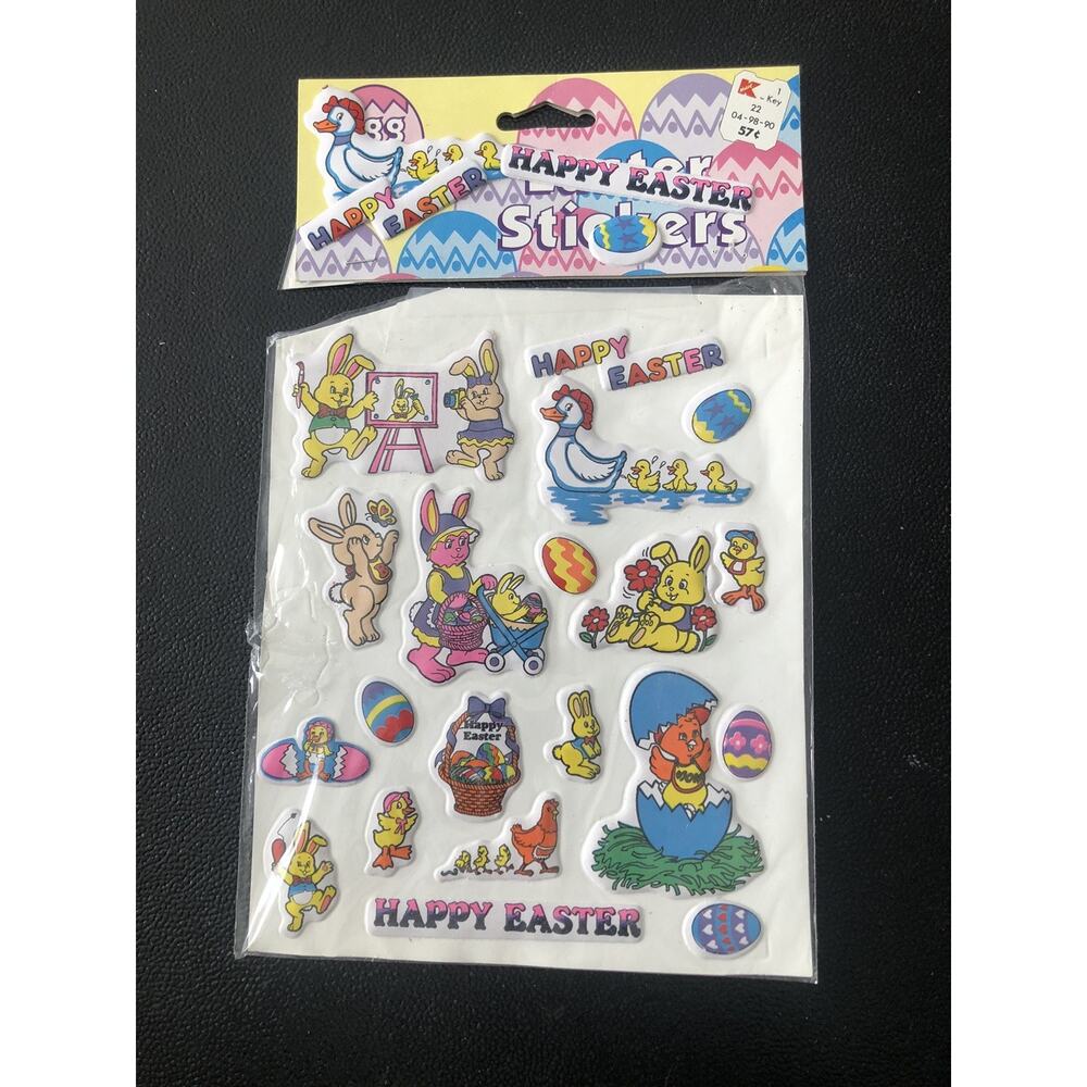 Vintage 1991 Easter Puffy Stickers Pack Imperial Unused